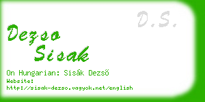dezso sisak business card